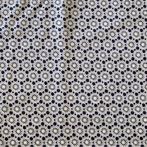 Navy Blue Geometrical Cotton Fabric
